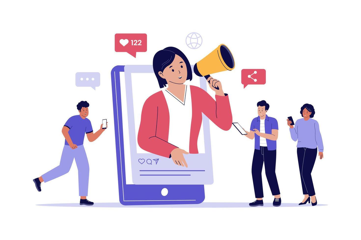 Illustration of Influencer Campaign vector