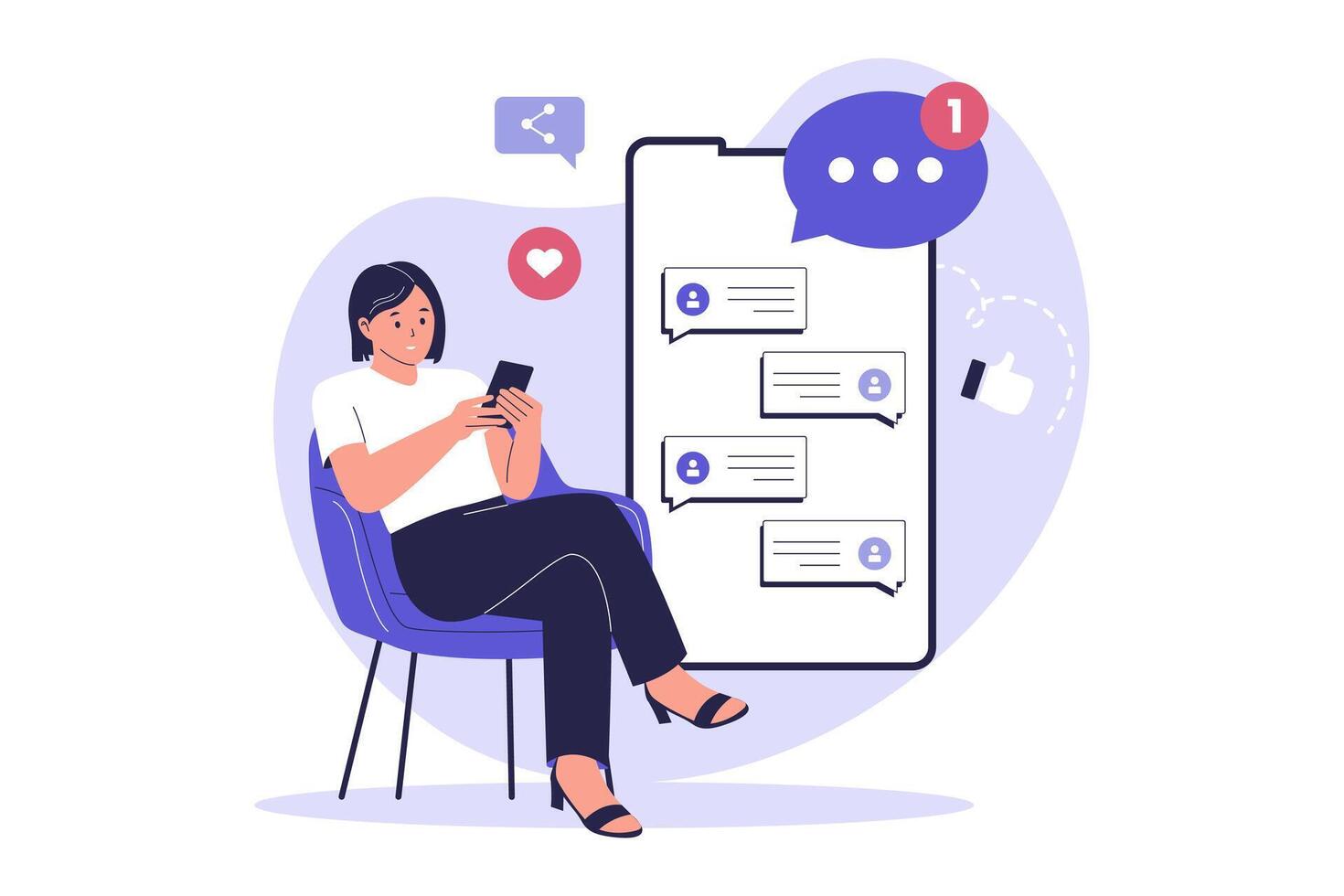 Social Media Messaging and Notifications vector
