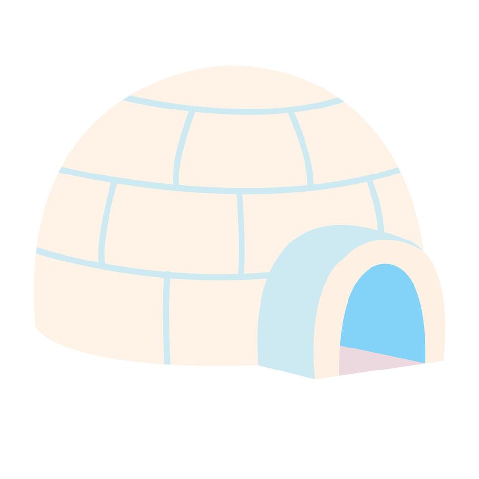 Flat design illustration of an igloo vector