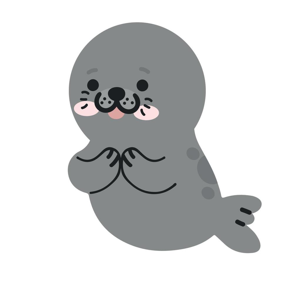 seal with a big smile on its face vector