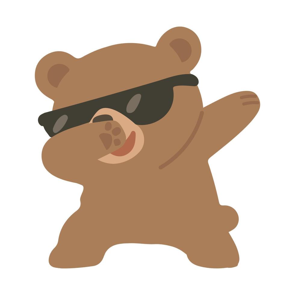 brown bear doing dabbing animal vector