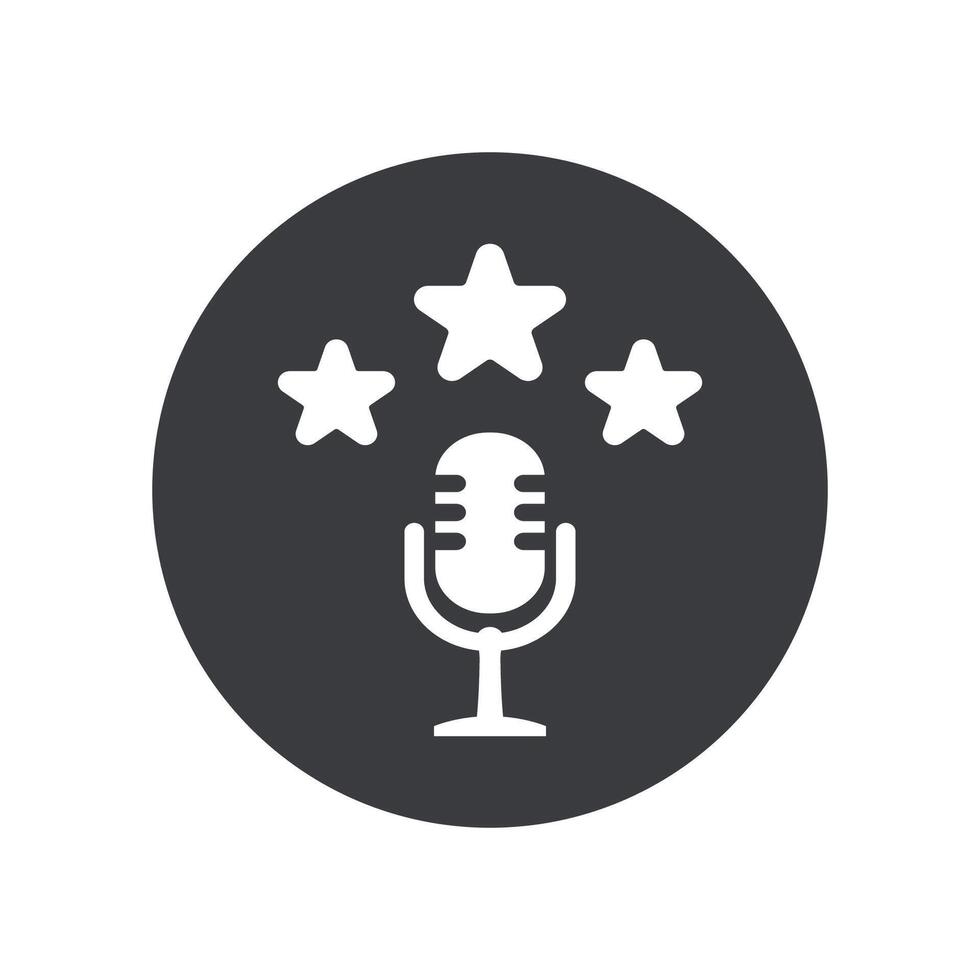 illustration flat icon of best podcast rating sound. vector