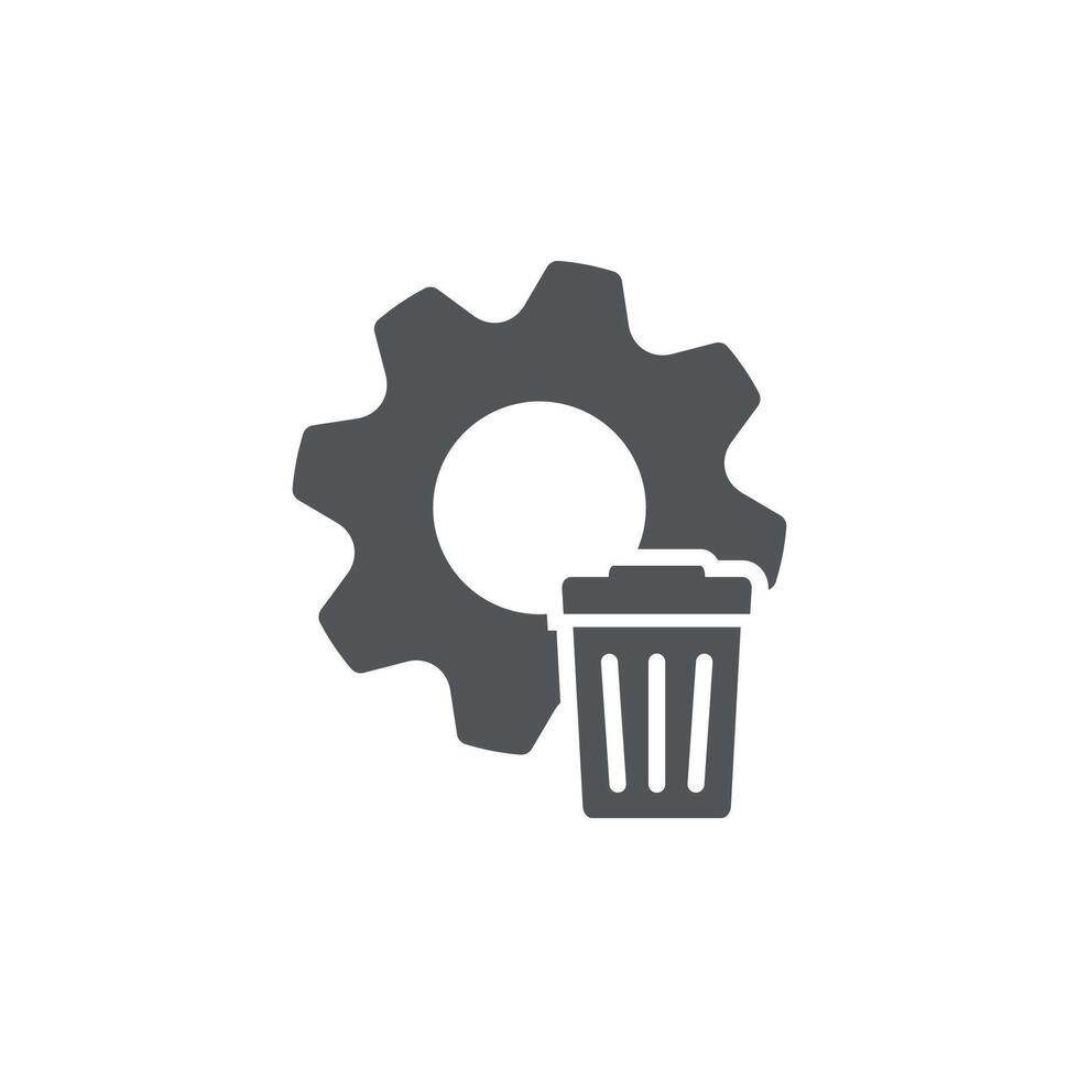 illustration of garbage management flat design icon. vector
