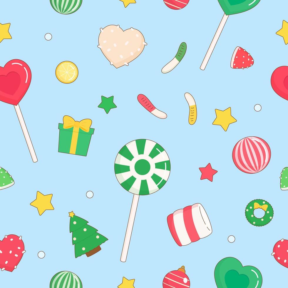 christmas candy party pattern vector