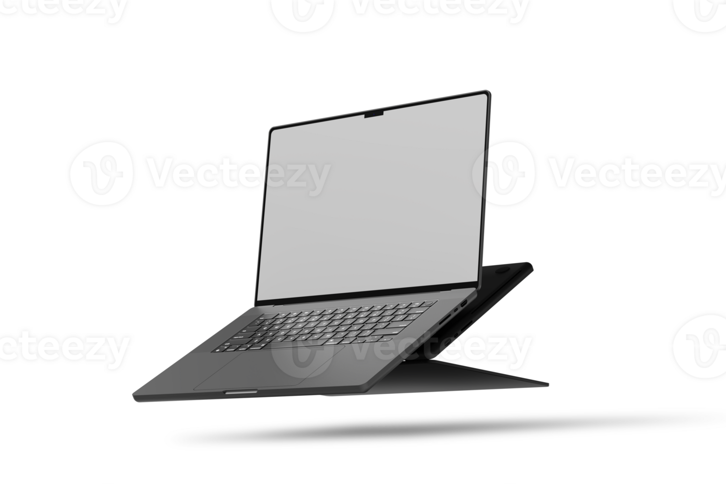 A laptop computer on a stand with a blank screen png