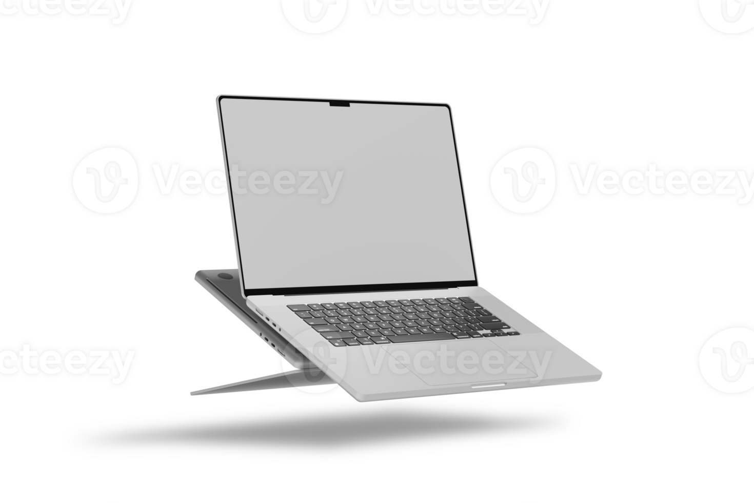 A laptop computer on a stand with a screen png