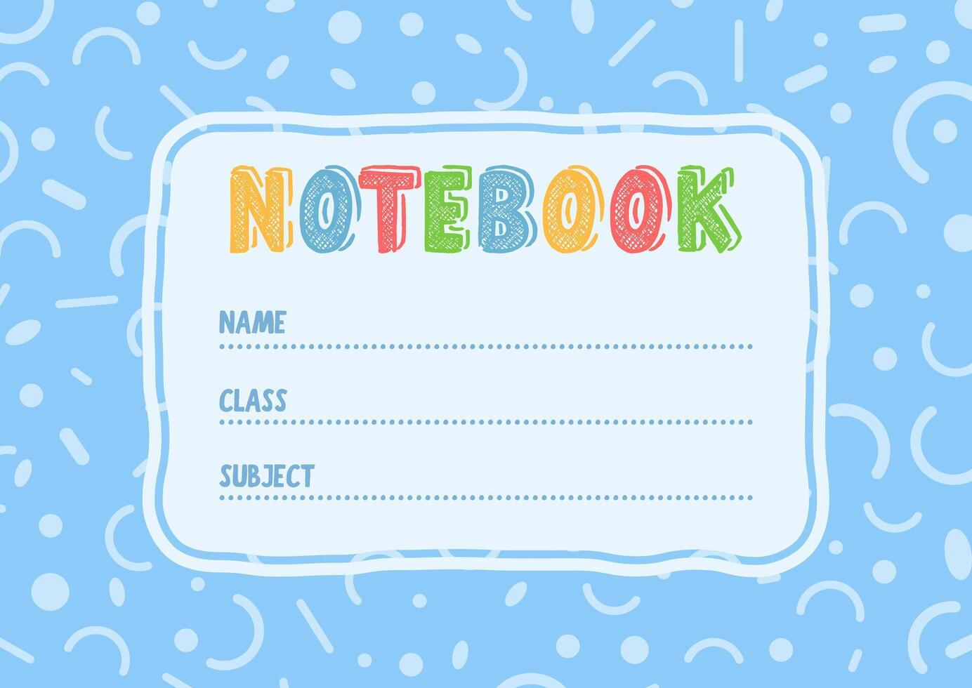 Cute colourful school notebook cover design vector