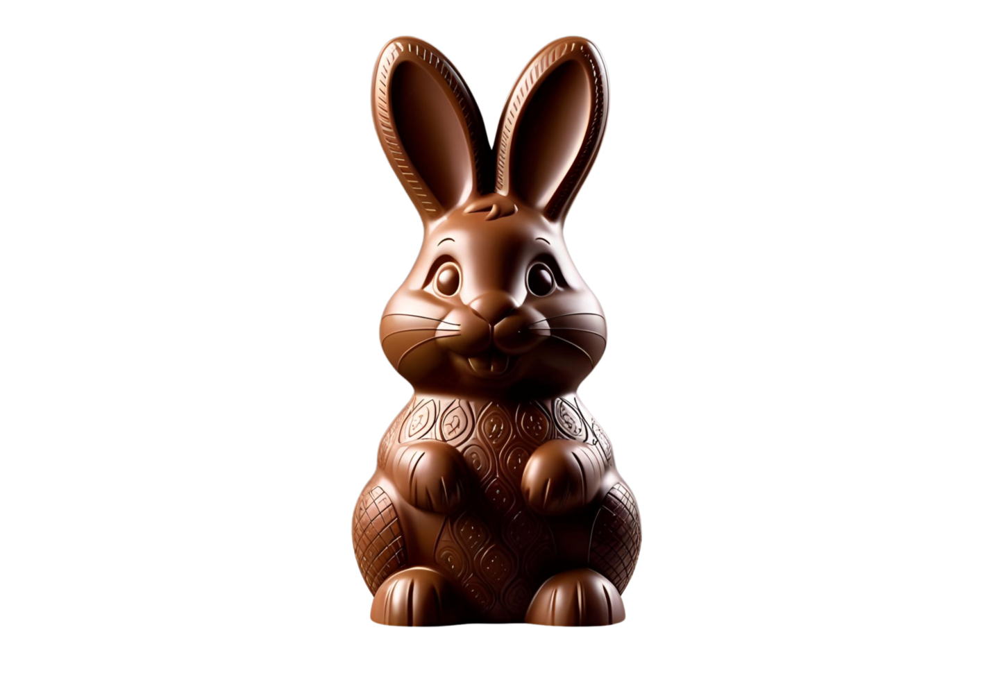 Chocolate Easter bunny figure stands festive and delicious, perfect for seasonal treats, gifts, and joyful displays. png