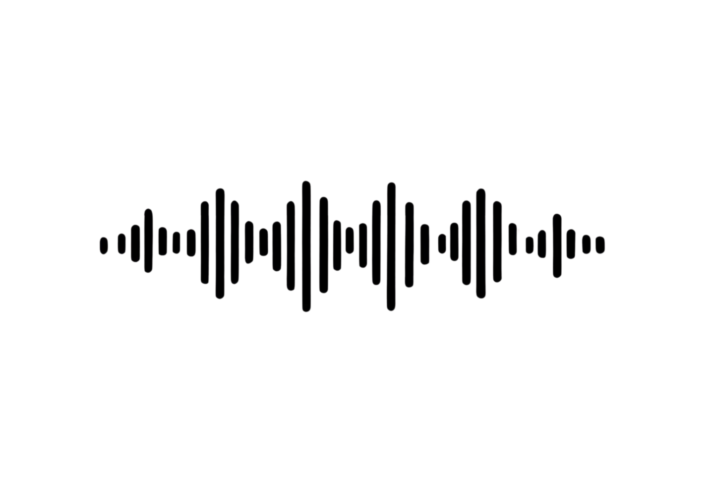 Black sound wave pattern with simple, clean design, ideal for audio, music, or tech visuals. png