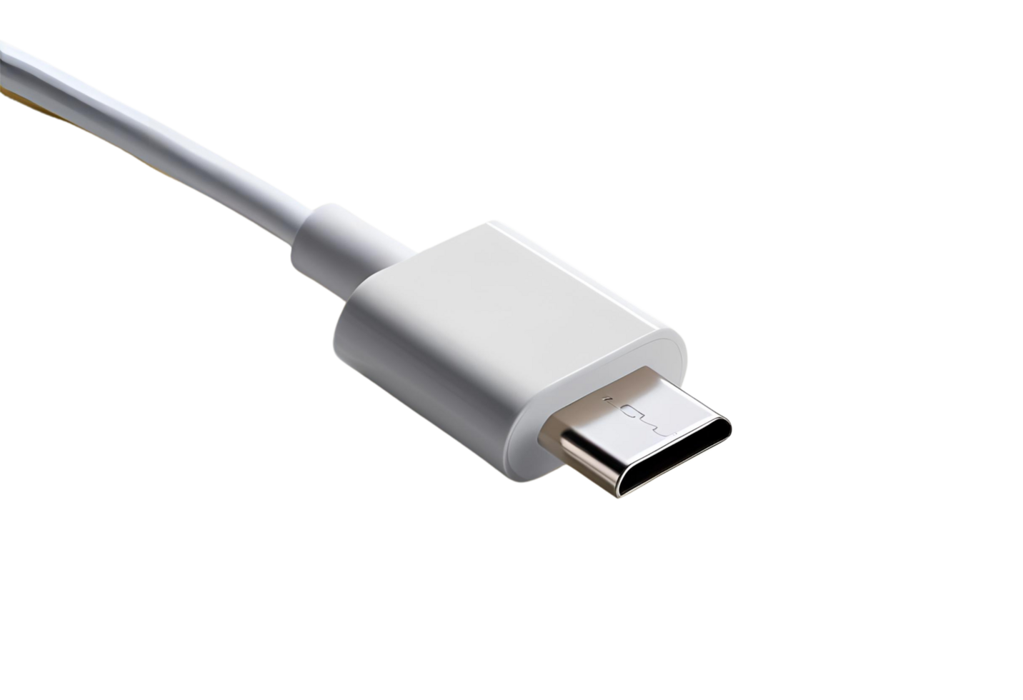 White USB connection adapter cable offers reliable data transfer and charging for multiple devices with efficient connectivity. png