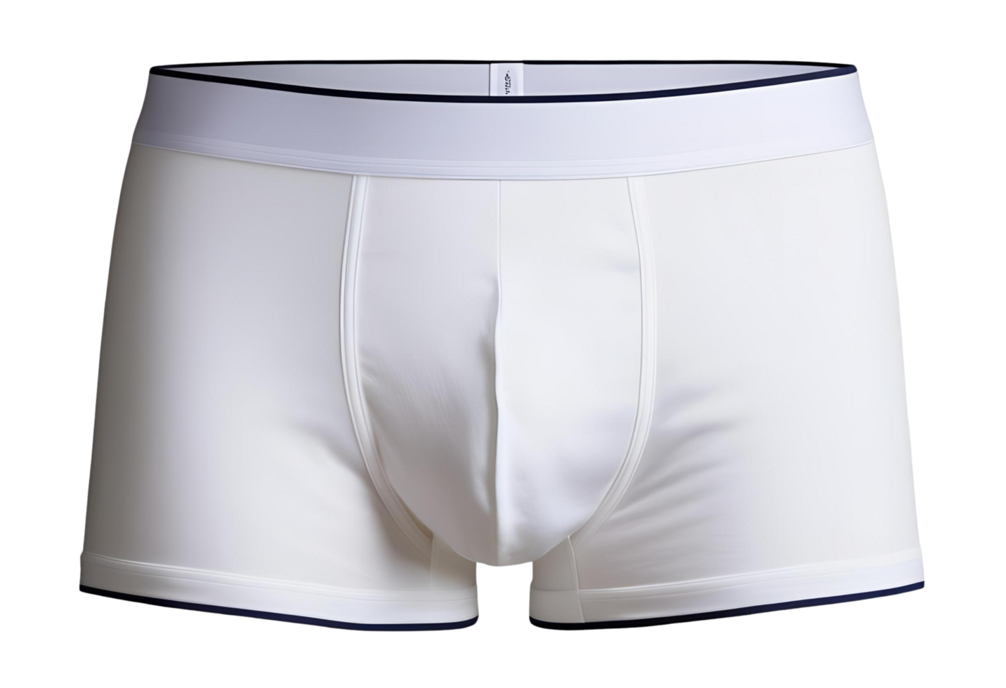 Classic white boxer briefs with clean waistband, snug fit, soft breathable fabric ensuring support and all-day comfort. png