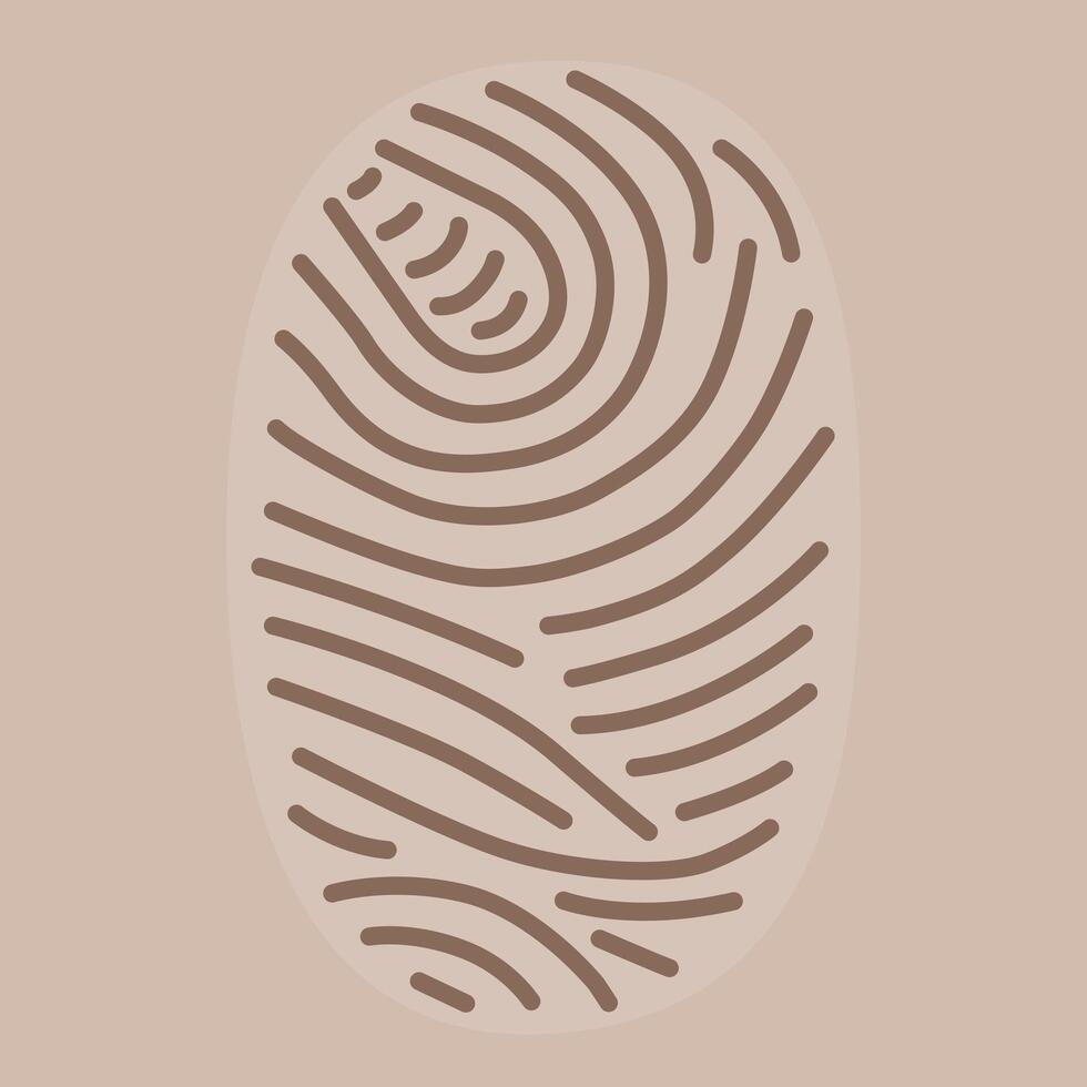 Fingerprint icon. Cyber security and digital security authentication concept. Brown special print. vector