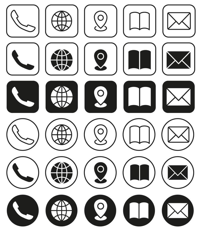 Interface icons. User interface icon set. Main interface icons. vector
