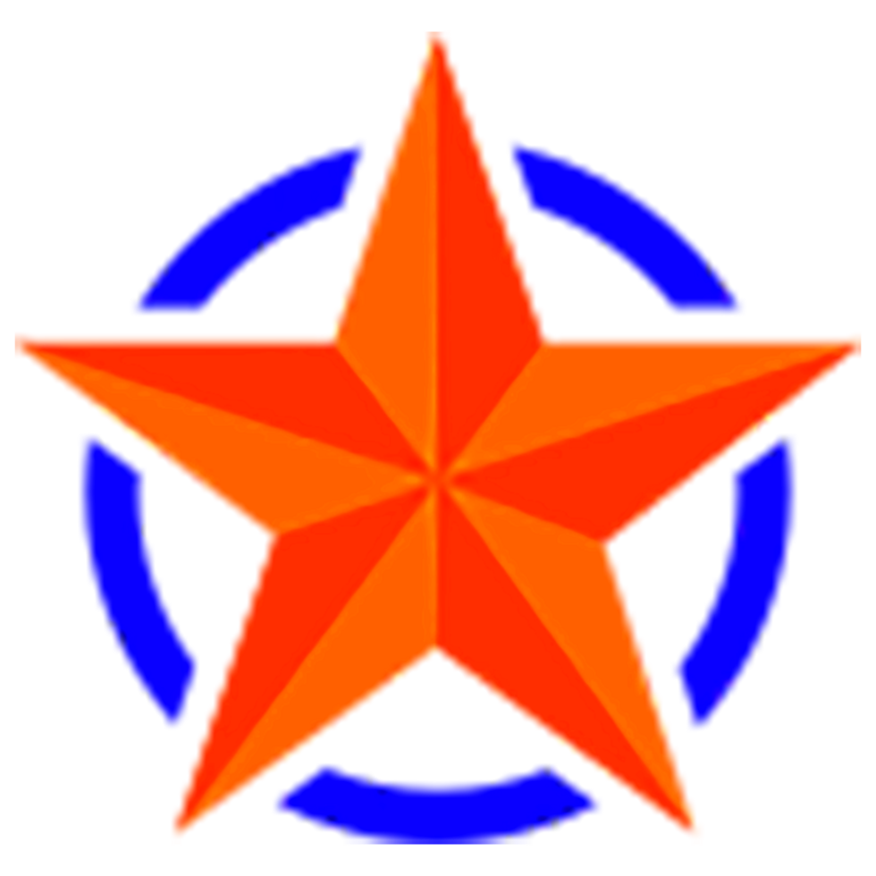 Red star in blue circle symbol, suitable for patriotic designs, national celebrations, flags, banners, logos, decals, and branding projects. png