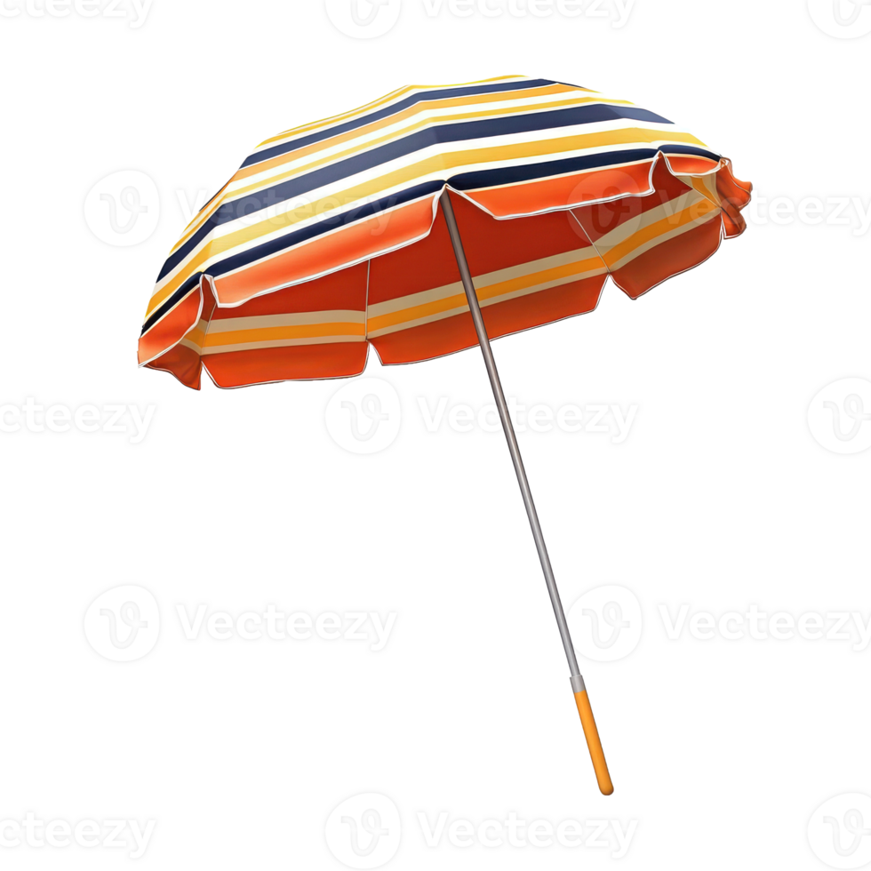 Striped beach umbrella isolated png