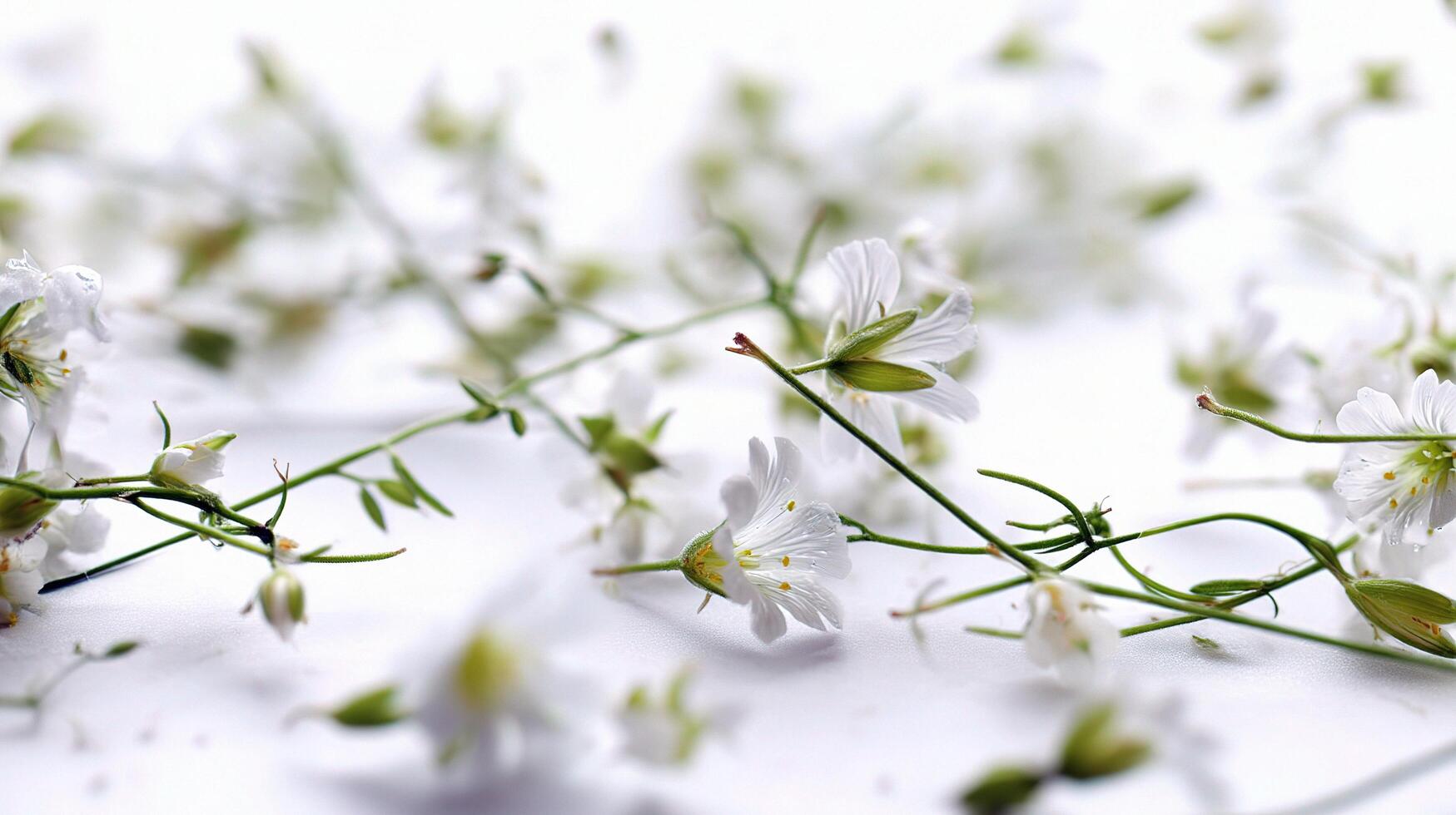 A bunch of white flowers on a white surface photo