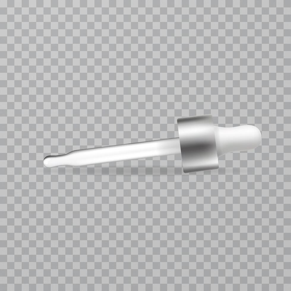 Realistic dropper pipette mockup for cosmetic packaging vector
