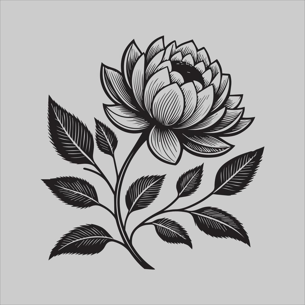 Vintage Blossom Art flower vector