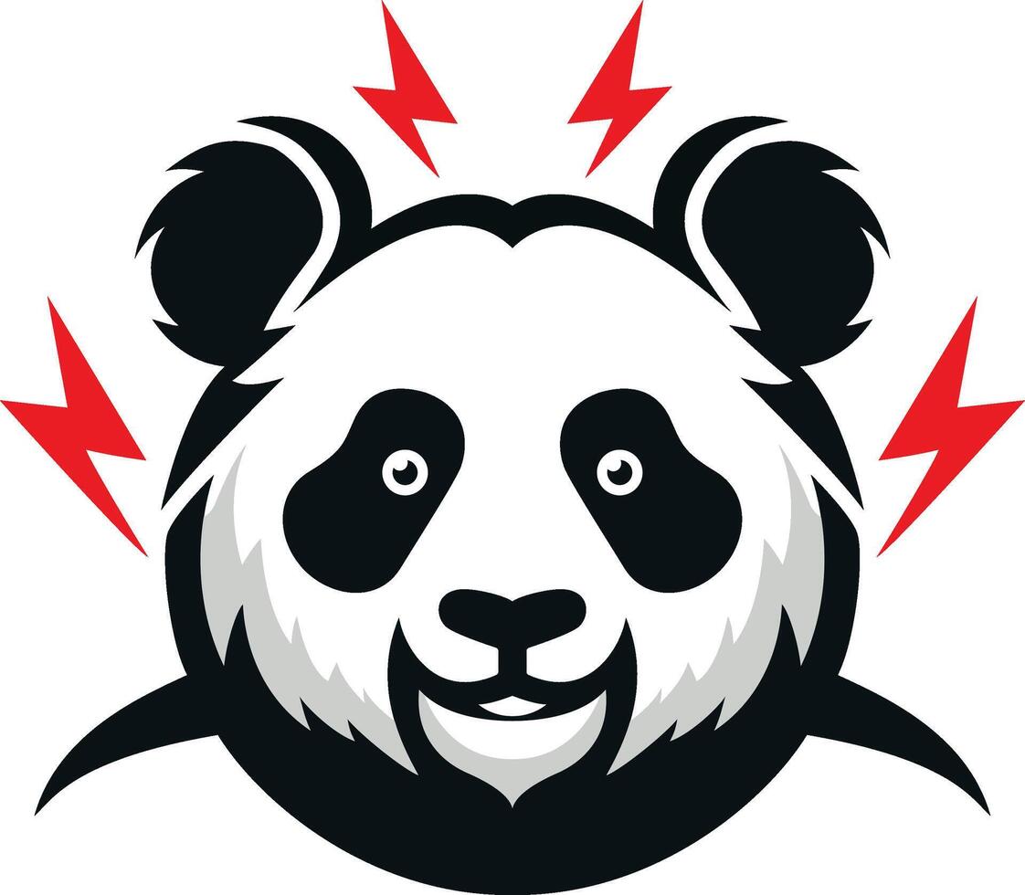 Energetic Panda Mascot with Lightning vector