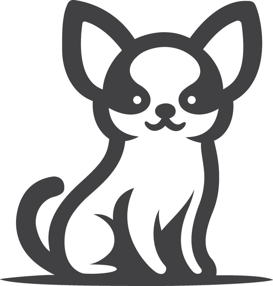 a black and white chihuahua dog icon vector