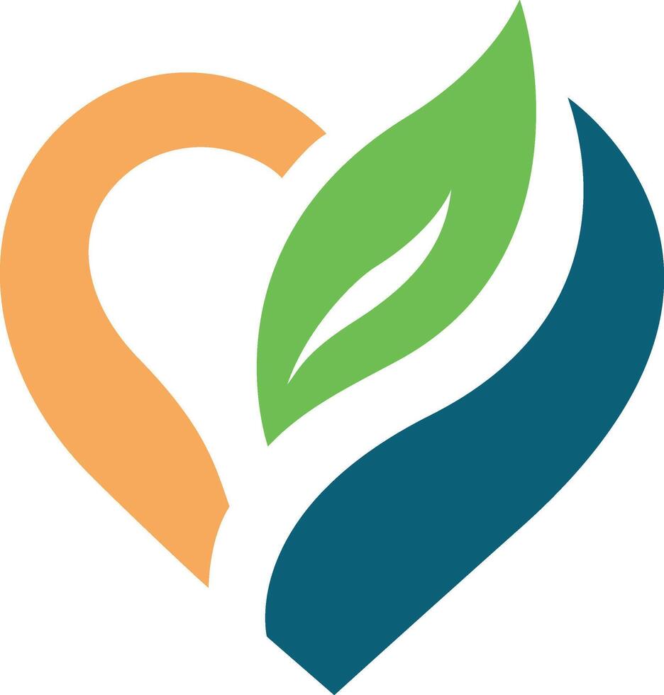 Heart and Leaf Symbol for Health and Wellness vector