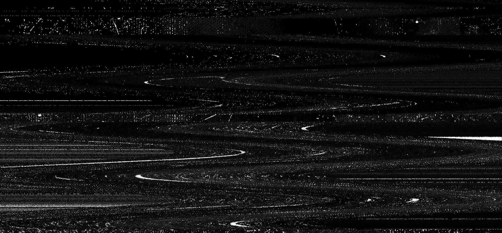 Film grain and tv noise effects create a textured background with dynamic patterns and varying contrasts reminiscent of retro media aesthetics. vector