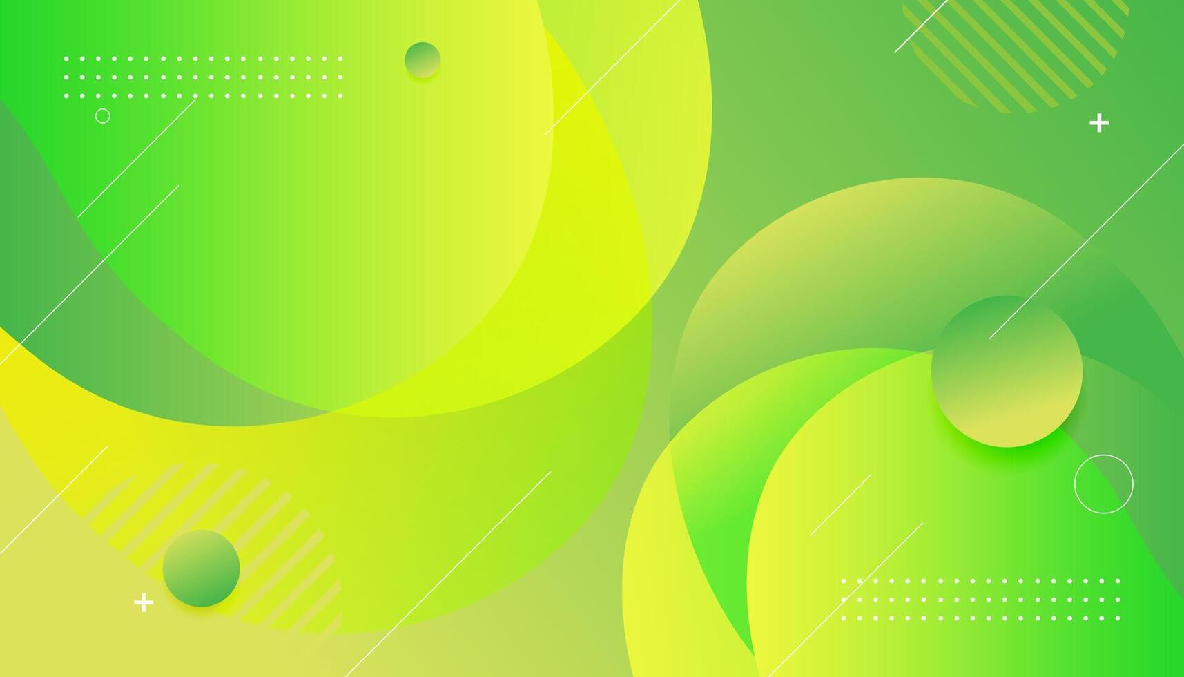 Gradient green and yellow abstract geometric background vector