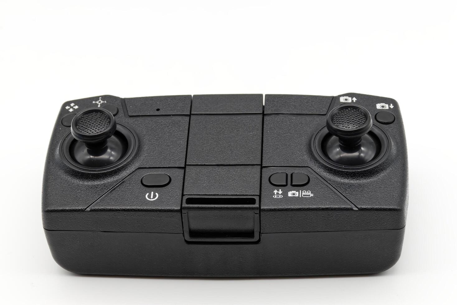 Modern black drone controller ready for action. photo
