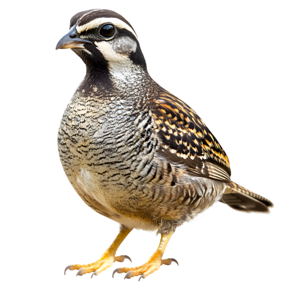 Realistic Quail Bird Photography on Transparent Background png