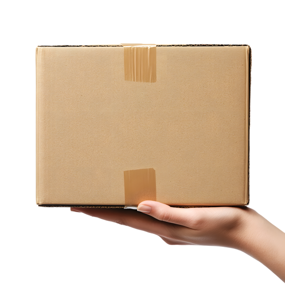 Delivery Service Cardboard Box on Transparent Background png