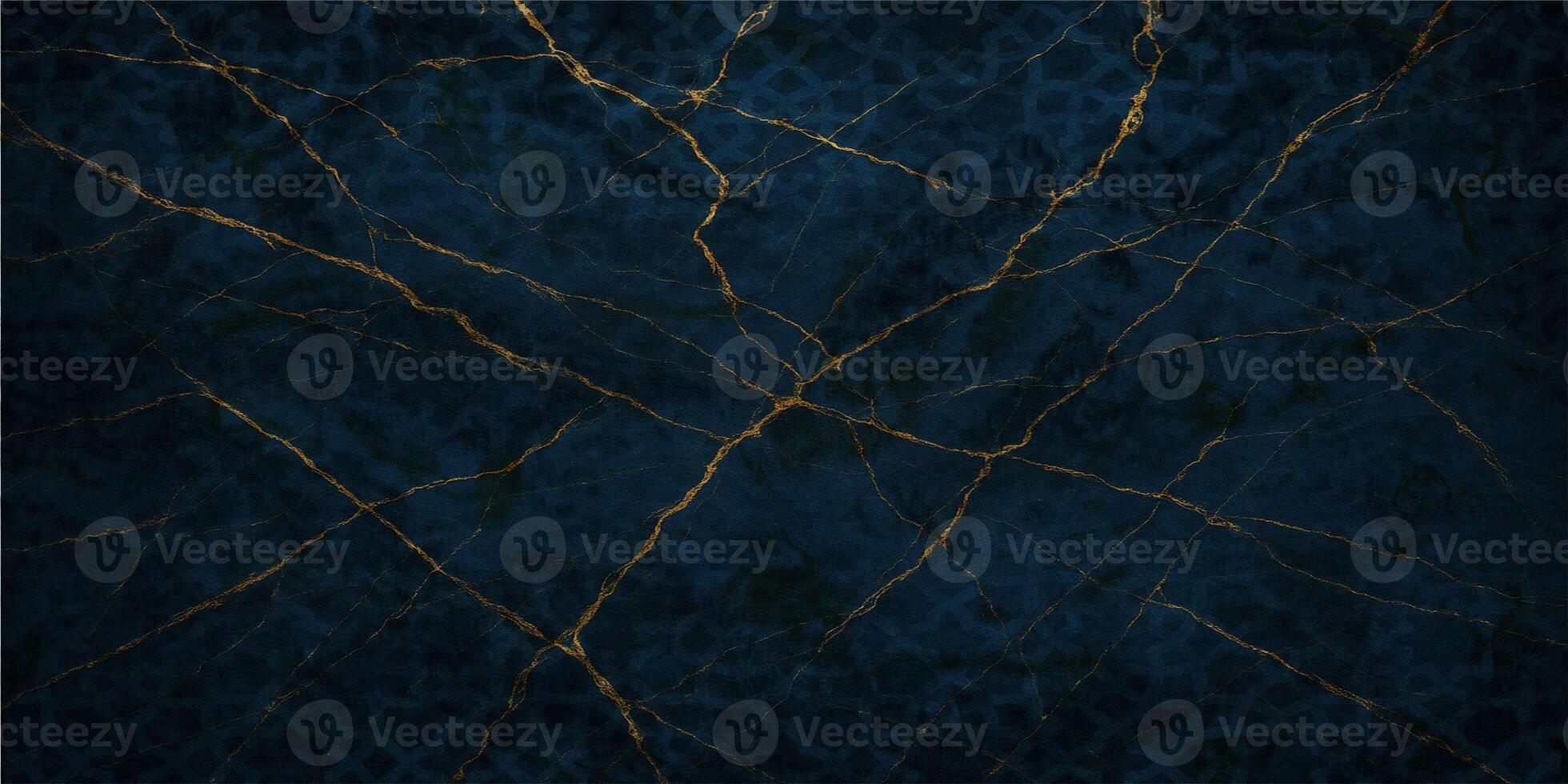 luxurious and dramatic background design composed of deep navy blue textures overlaid with intricate, golden marble-like cracks. photo
