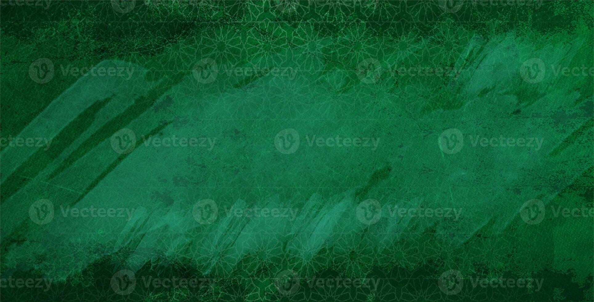 background showcases a rich, emerald green textured surface with an elegant Islamic geometric pattern subtly embedded into the composition photo