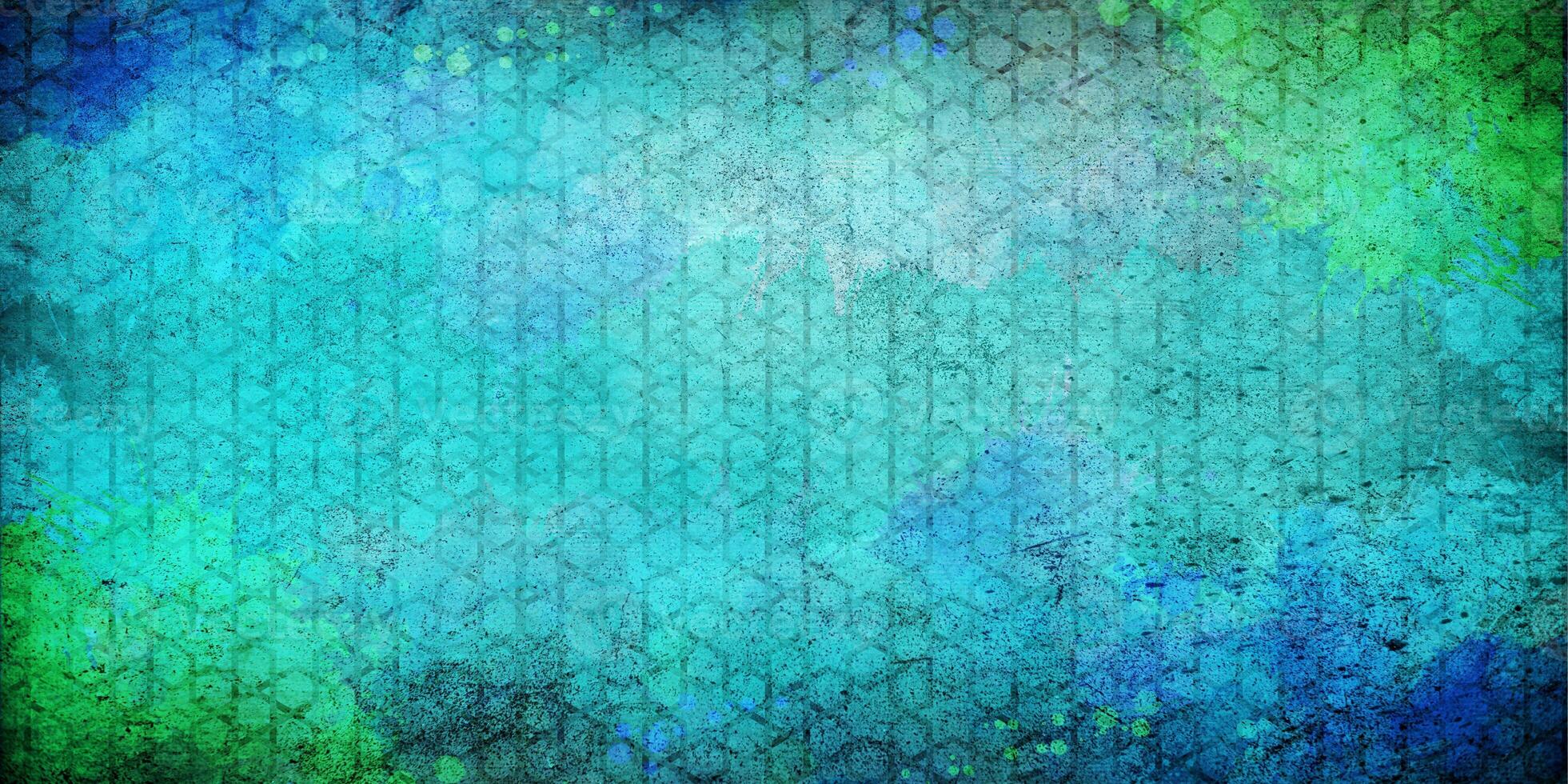 digital abstract background dominated by cool tones of turquoise, aqua, teal, and shades of blue and green. photo
