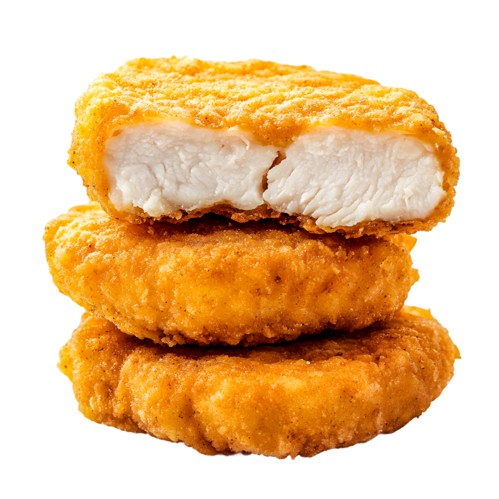Chunky Crispy Chicken Nuggets View on Transparent Background png