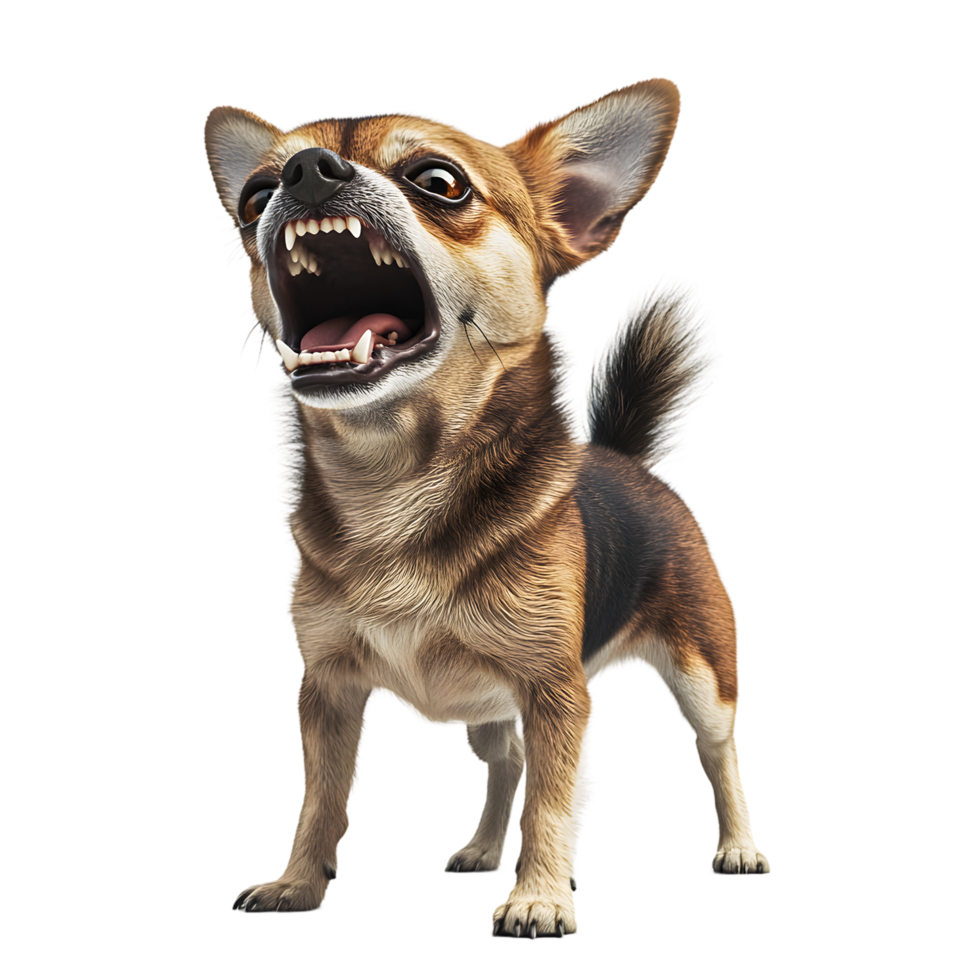 Small Chihuahua Dog Angry Bark on Transparent Background png