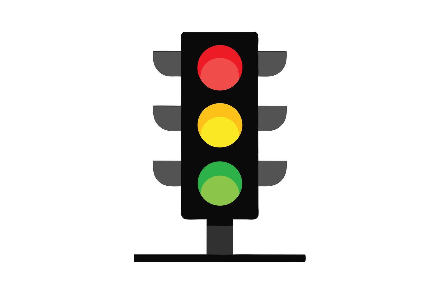 Minimalist Traffic Lights with Red, Yellow, Green Signal vector