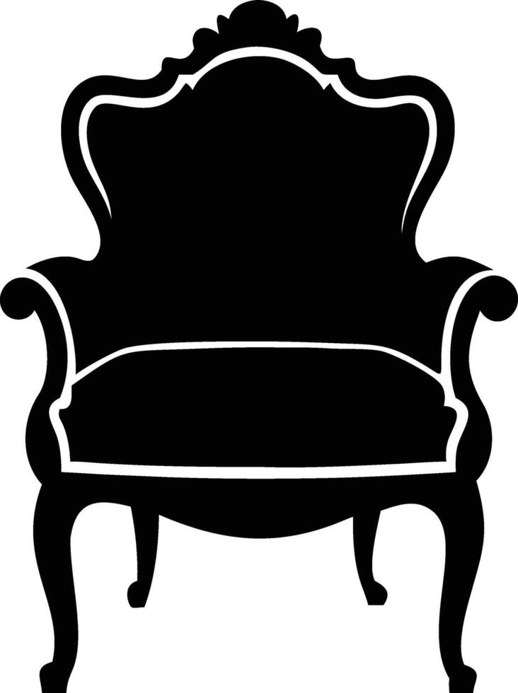A vintage black armchair with elaborate carvings offers luxurious comfort and timeless style vector