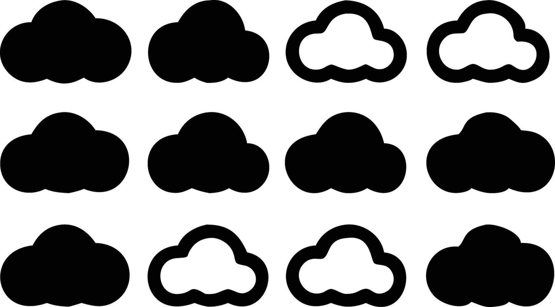 Twelve Cloud Icons for Weather Forecast Design vector