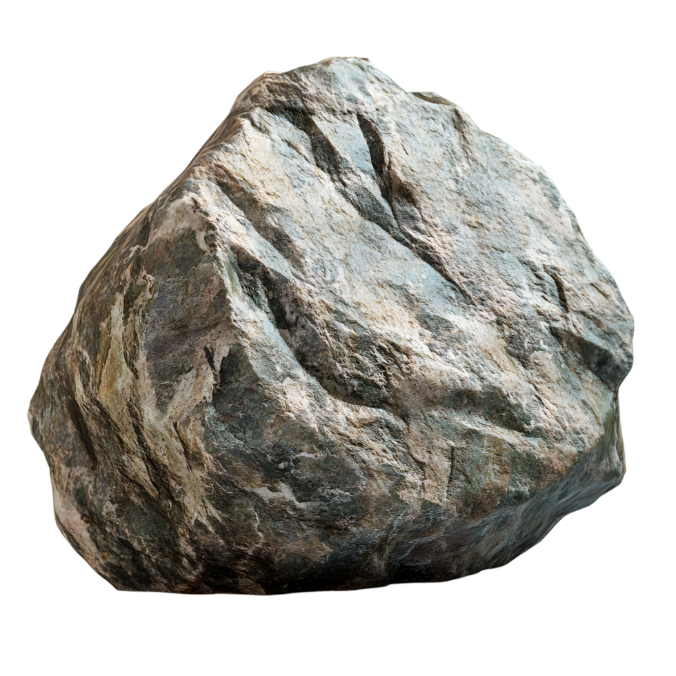 Hyperrealistic Boulder Rock Photography on Transparent Background png