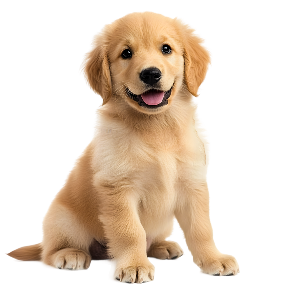 Cute Golden Retriever Puppy Looking to the Side on Transparent Background png