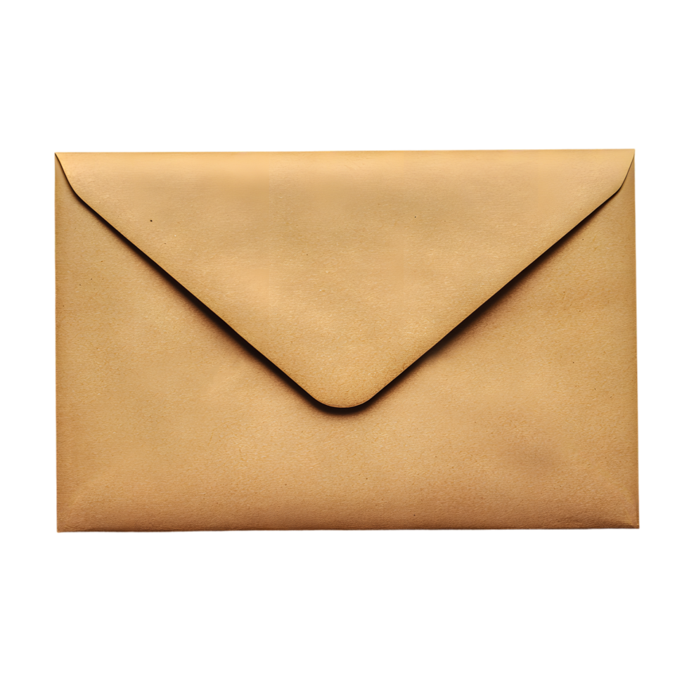 Brown Mail Envelope Showing Interior Corner on Transparent Background png