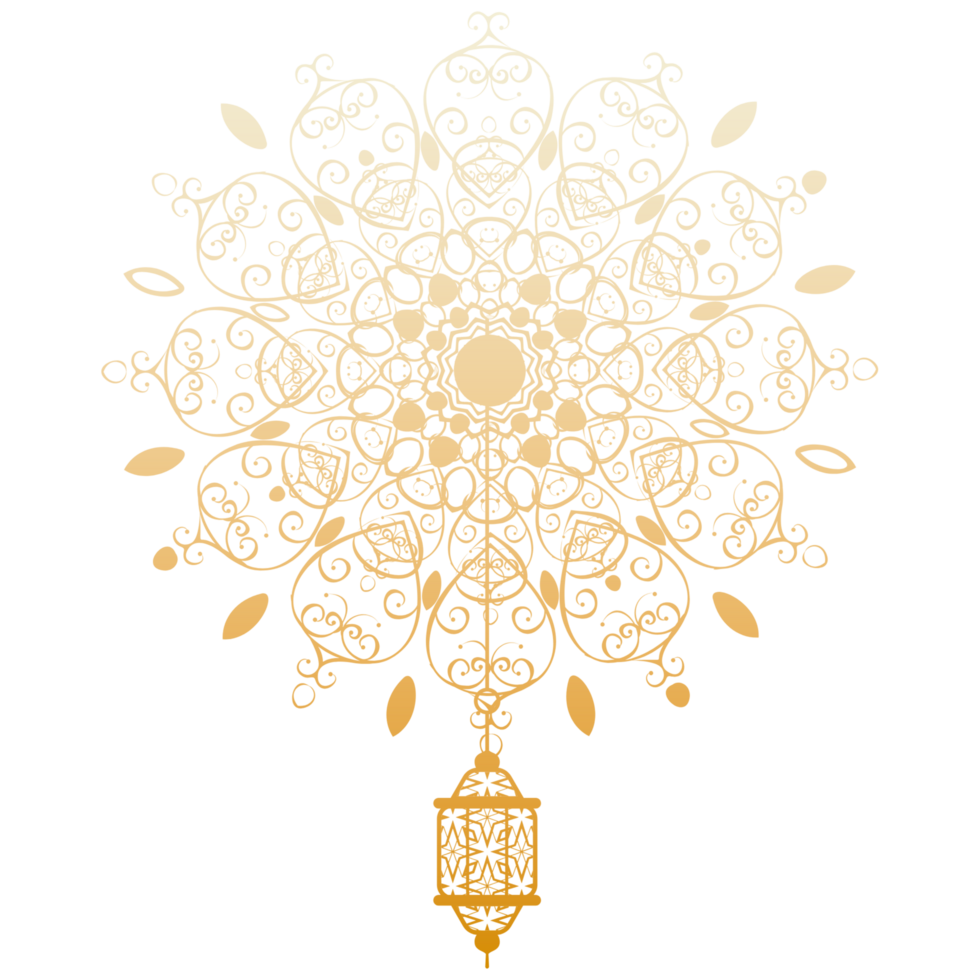 A golden ornament with a circle in the center png