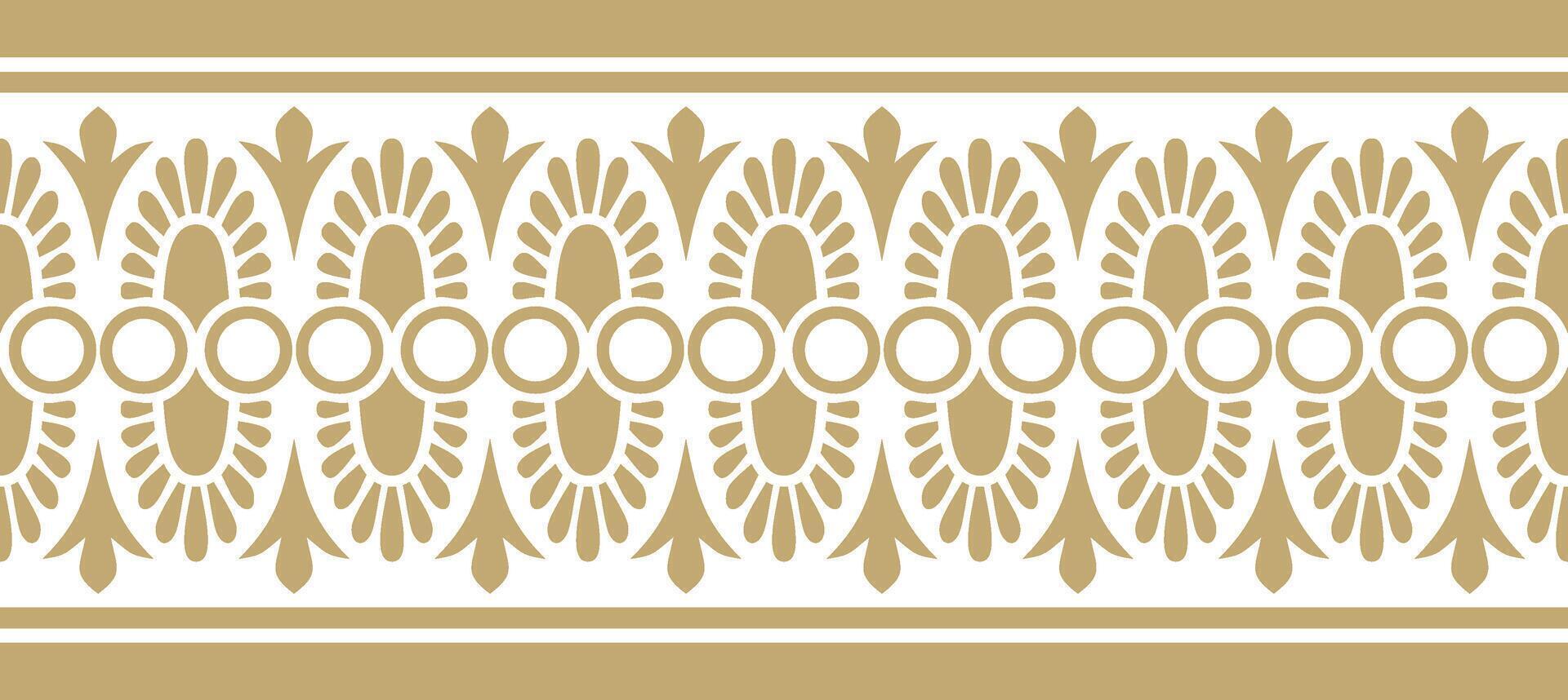 Classic greek golden seamless ornament. endless pattern ancient hellenic. European border. vector