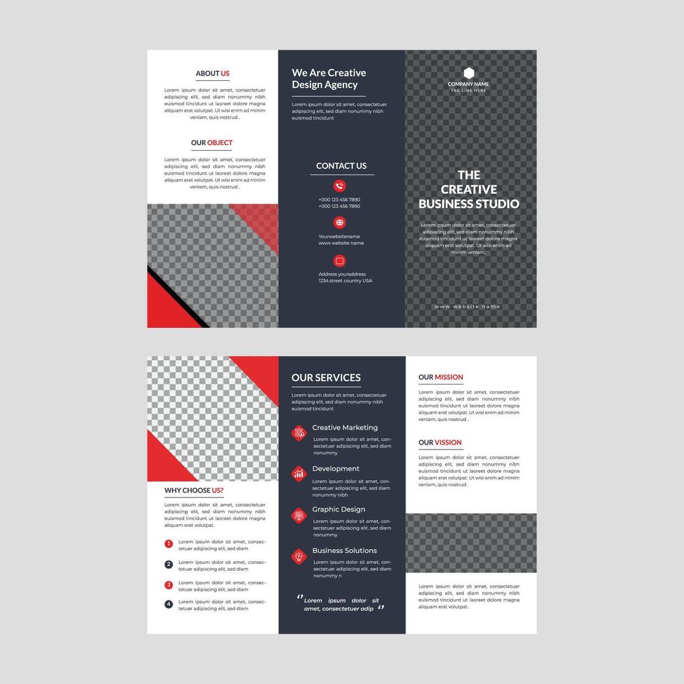 Business brochure design template tri-fold vector