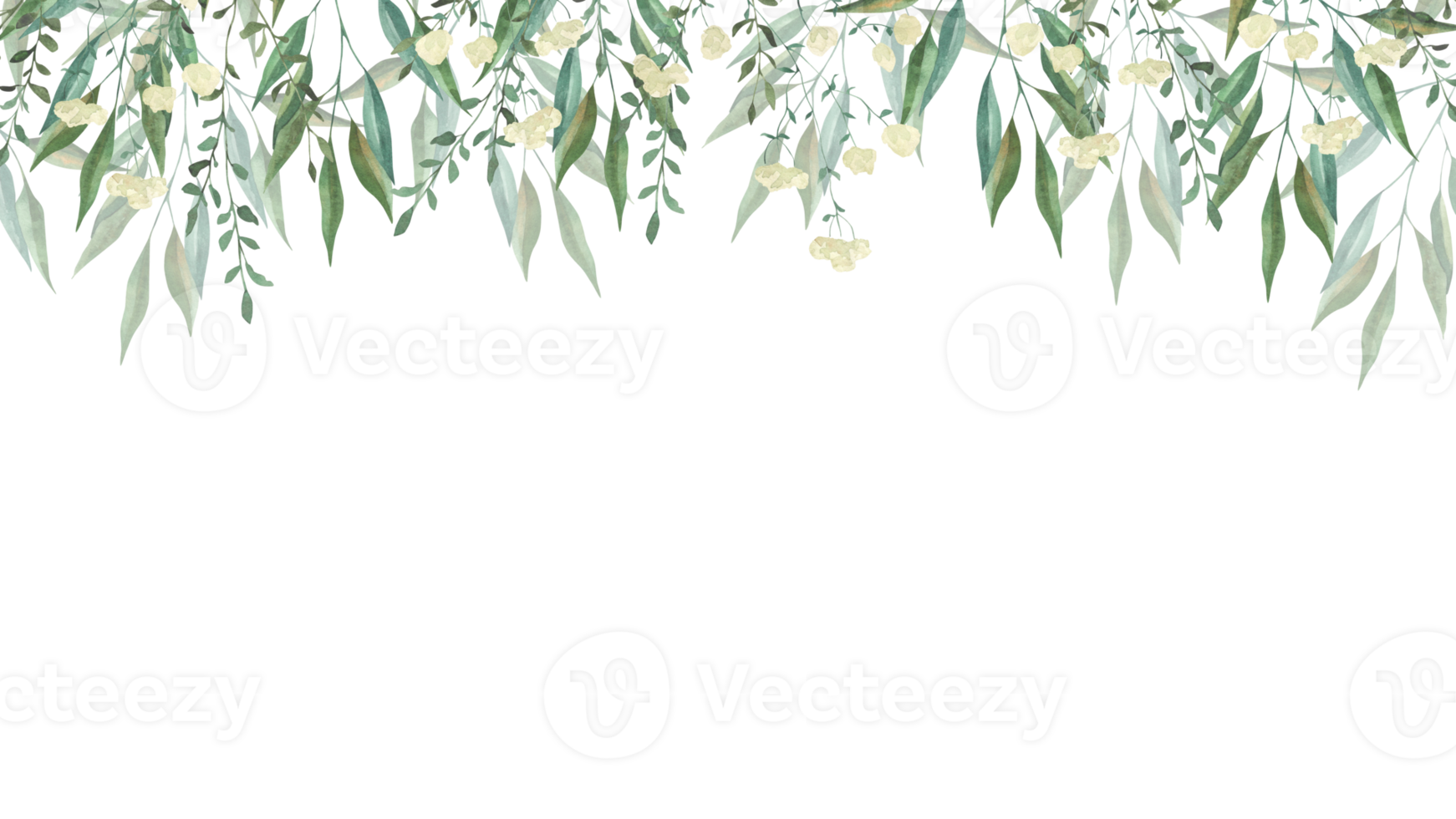 Frame with watercolor illustrations of various herbs. Frame with hand-drawn green branches of herbs. Perfect for wedding, birthday png