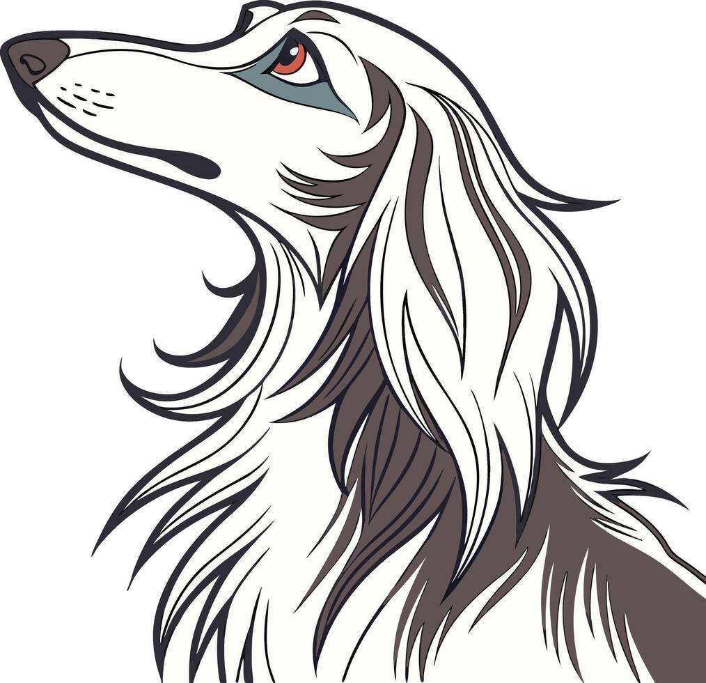 Playful Afghan Hound in Action Available on EPS File vector
