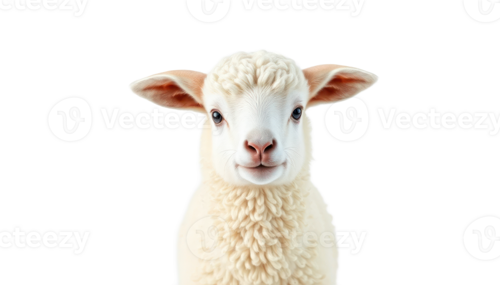 White Lamb on Transparent Background png