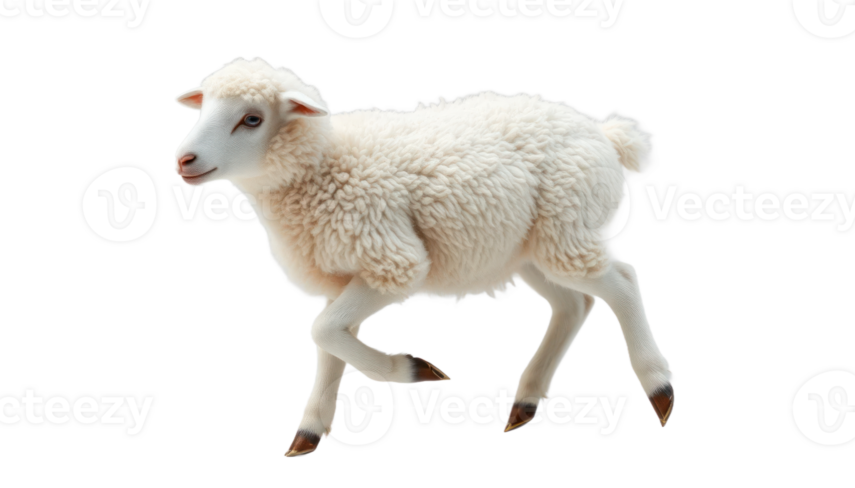 Fluffy Lamb Running On Transparent Background png