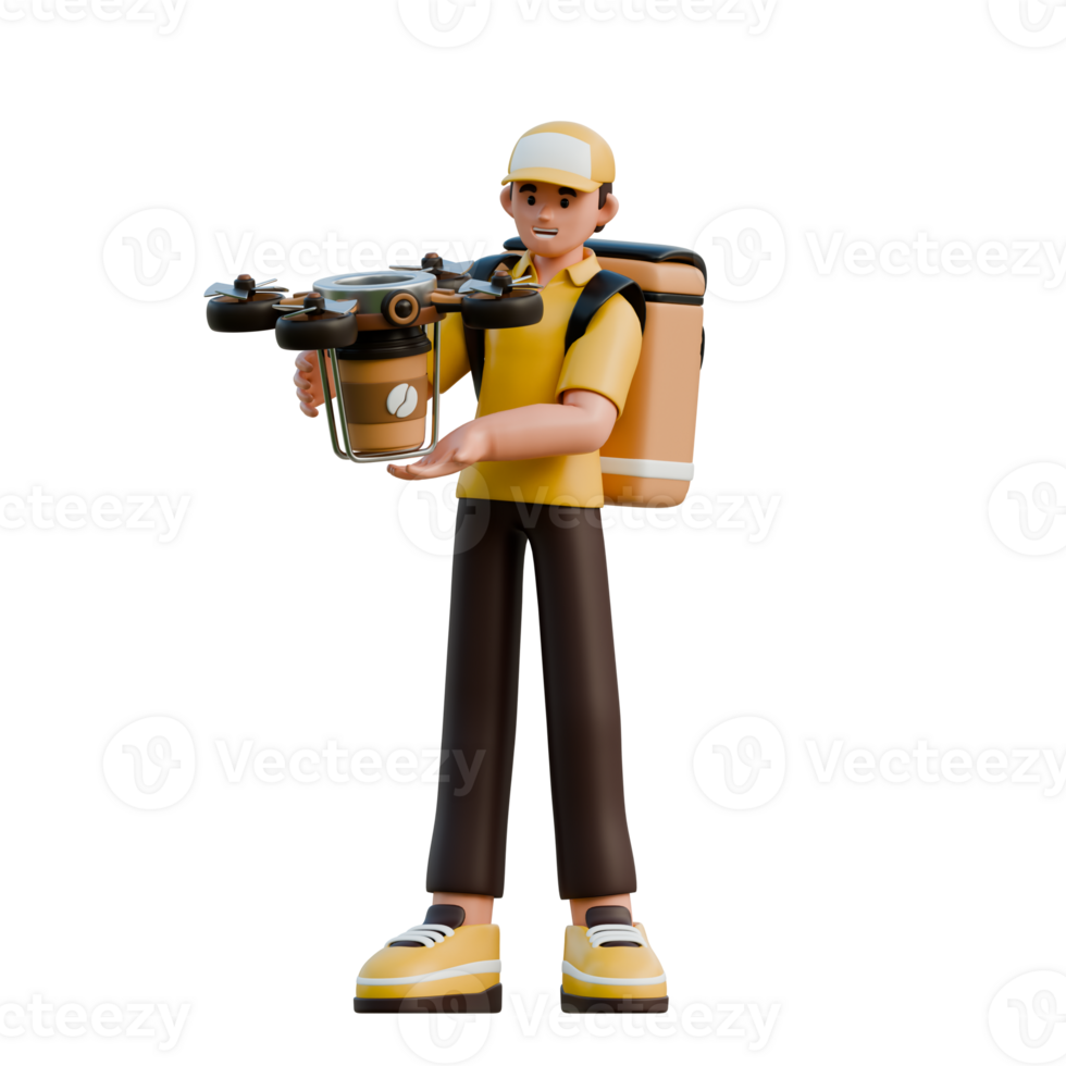 3D Delivery Drone Operator Character png