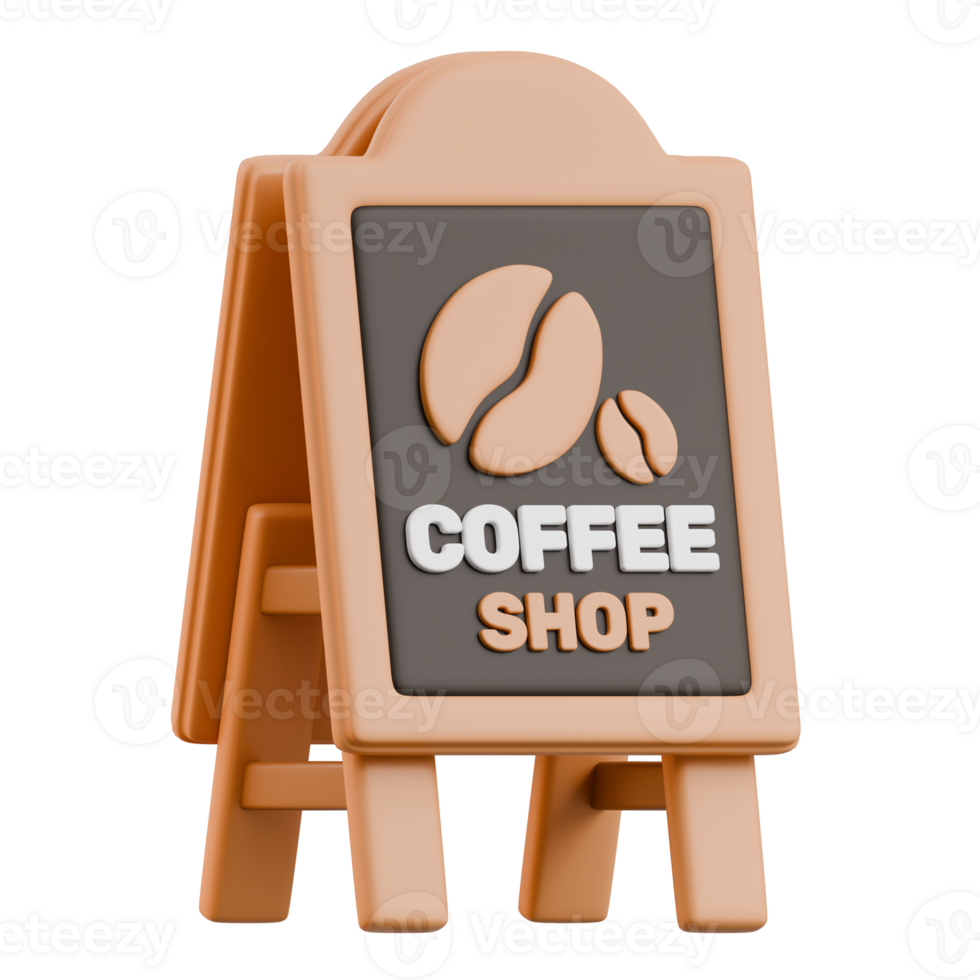 Coffee Shop Sign Icon 3D Coffee Icon png